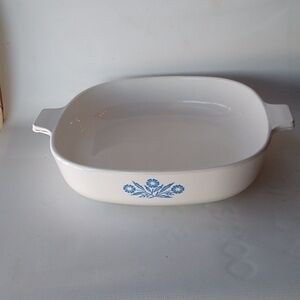 Corningware Pyroceram Blue Cornflower 8" Vintage Casserole Baking Dish USA